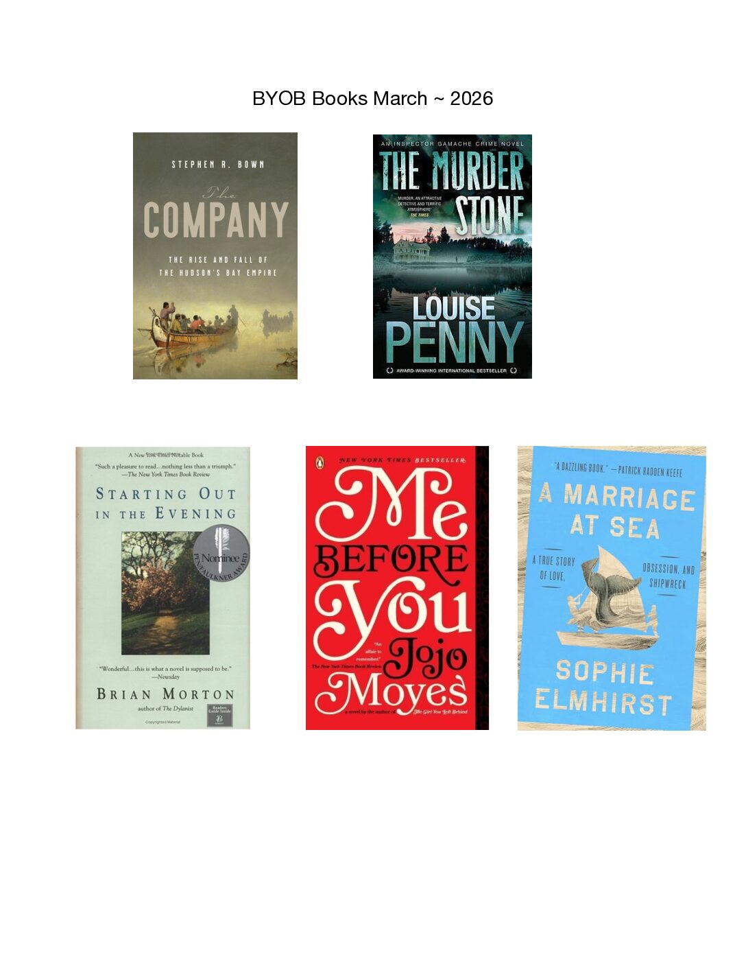 BYOB March Books